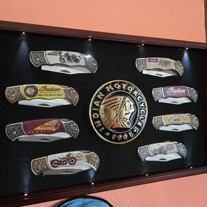 Indian Motorcycle Lighted Display Case W 8 Collectibles Legacy Moto Biker Bradfo